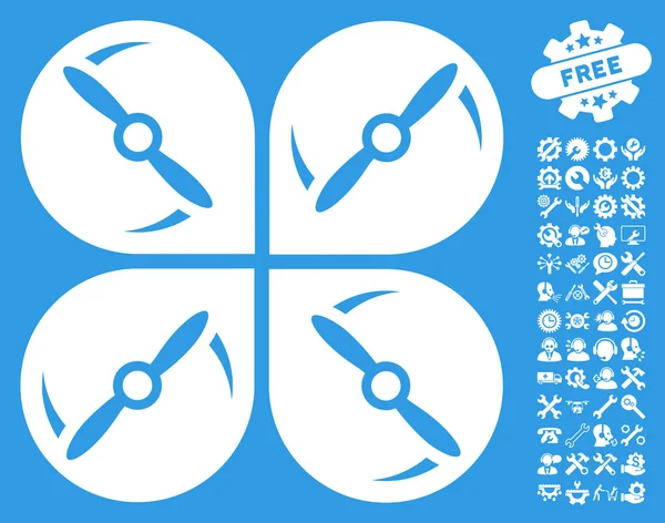 Airdrone Screws Rotation Vector Icon With Tools Bonus