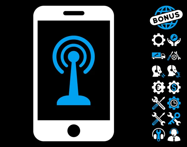 Radio Control smartphone ikona wektor z narzędziami bonus — Wektor stockowy