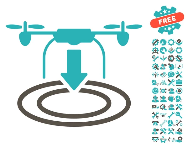 Araçlar bonus ile Drone Iniş Vektör Simgesi