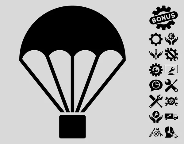 带工具奖励的降落伞矢量图标 — 图库矢量图片