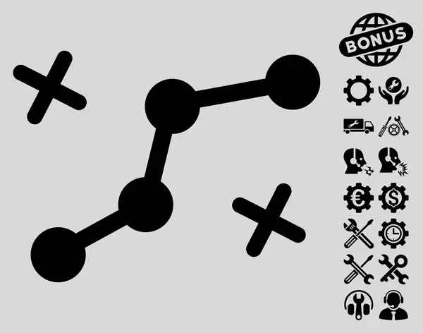 Icono de Vector de Puntos de Ruta con Herramientas Bonus — Archivo Imágenes Vectoriales