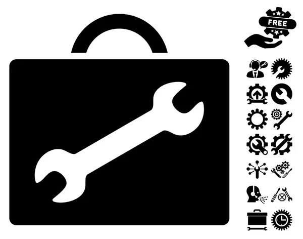 Zařízení pro opravu-ikona Vektor s nástroji bonus — Stockový vektor