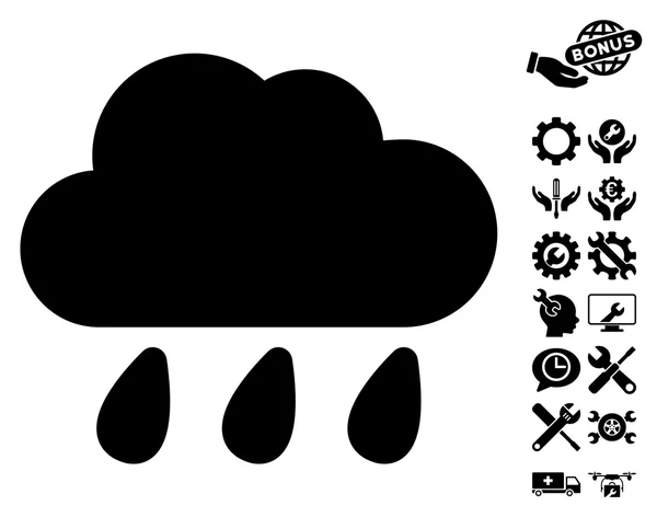 Regn moln vektor ikonen med verktyg Bonus — Stock vektor