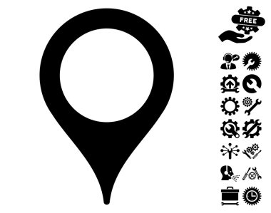 Araçlar Bonus ile Harita İşaretçisi Vektör Simgesi