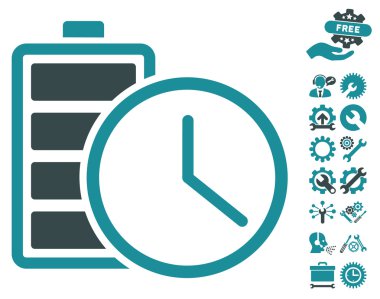 Araçlar bonusu ile Pil Zamanı Vektör Simgesi