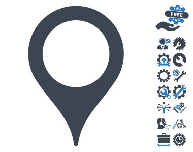 Araçlar Bonus ile Harita İşaretçisi Vektör Simgesi