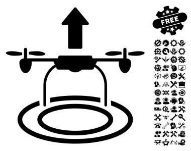 Araçlar Bonusu ile Drone Vektör Simgesini Başlat