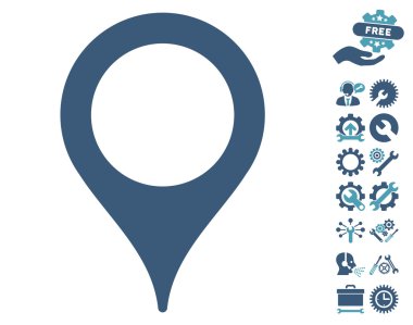 Araçlar Bonus ile Harita İşaretçisi Vektör Simgesi