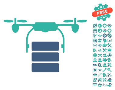 Araçlar bonus ile Kargo Drone Vektör Simgesi