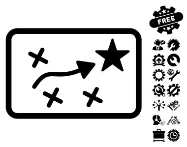 Araçlar Bonus ile Rota Planı Vektör Simgesi