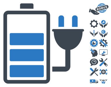Araçlar Bonusu ile Pil Vektör Simgesini Şarj Edin