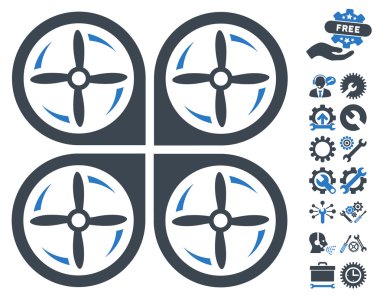 Quadrotor Vidalar Takımbonus ile Rotasyon Vektör Simgesi