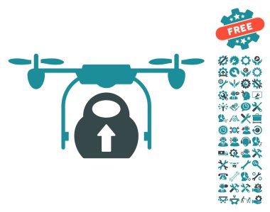 Araçlar bonus ile yük kargo drone vektör simgesi