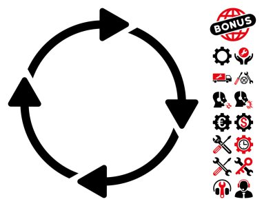 Araçlar bonusu ile Döndürme Vektör Simgesi