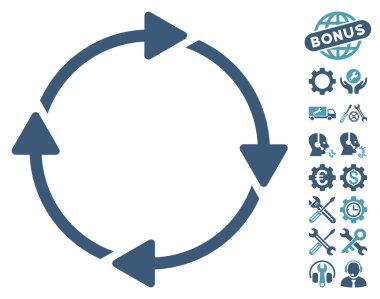 Araçlar bonusu ile Döndürme Vektör Simgesi