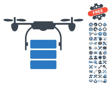 Araçlar bonus ile Kargo Drone Vektör Simgesi
