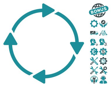 Araçlar bonusu ile Döndürme Vektör Simgesi