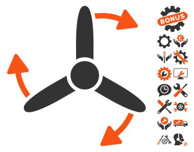 Üç uçlu vidalı döndürme vektör simgesi araçlar Bonus ile