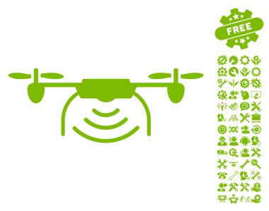 Radyo Verici Airdrone Vektör Simgesi Araçları Bonus ile