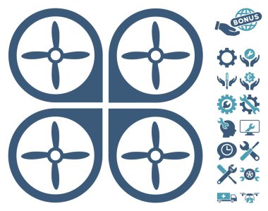 Araçlar Bonus ile Nanocopter Vektör Simgesi