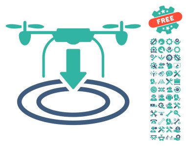 Araçlar bonus ile Drone Iniş Vektör Simgesi