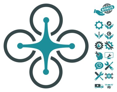 Airdrone Vector Icon With Tools Bonus