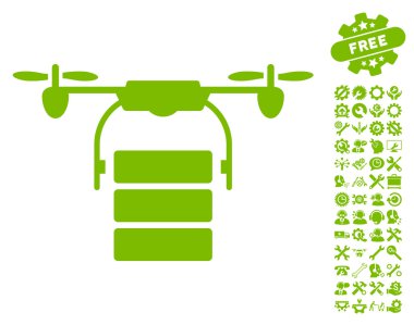 Araçlar bonus ile Kargo Drone Vektör Simgesi