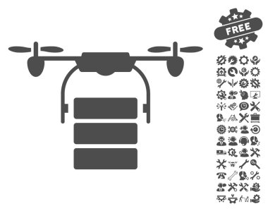 Araçlar bonus ile Kargo Drone Vektör Simgesi