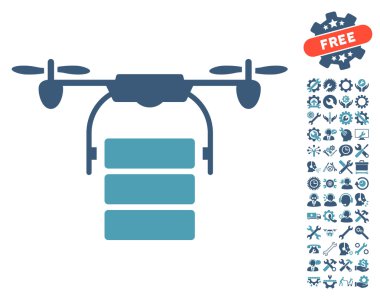 Araçlar bonus ile Kargo Drone Vektör Simgesi