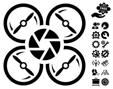 Araçlar bonus ile Shutter Drone Vektör Simgesi