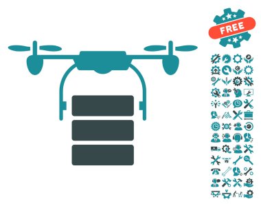 Araçlar bonus ile Kargo Drone Vektör Simgesi