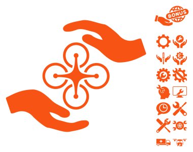 Hava Copter Bakım Eller Vektör Simge Araçları Bonus ile