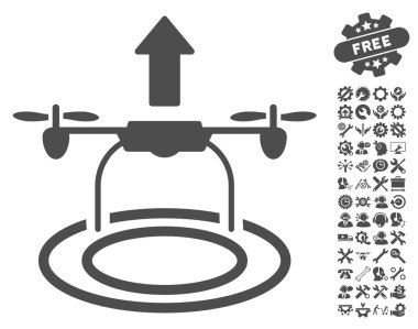 Araçlar Bonusu ile Drone Vektör Simgesini Başlat