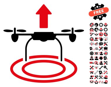 Araçlar Bonusu ile Drone Vektör Simgesini Başlat