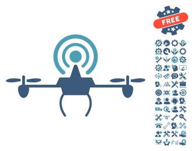 Wifi Repeater Drone Vector Icon With Tools Bonus