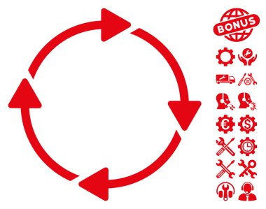 Araçlar bonusu ile Döndürme Vektör Simgesi