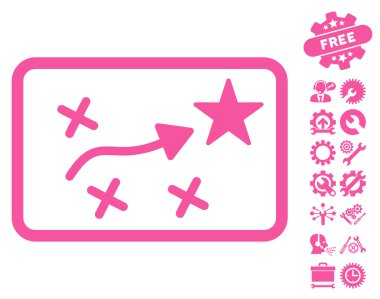 Araçlar Bonus ile Rota Planı Vektör Simgesi