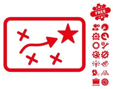 Araçlar Bonus ile Rota Planı Vektör Simgesi