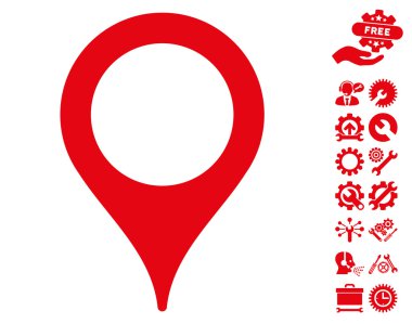 Araçlar Bonus ile Harita İşaretçisi Vektör Simgesi