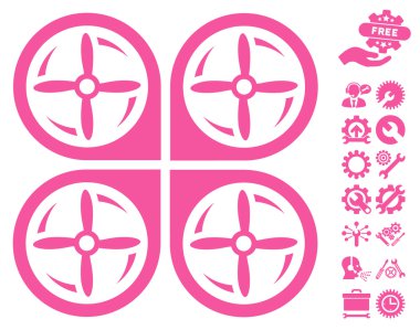 Quadrotor Vidalar Takımbonus ile Rotasyon Vektör Simgesi