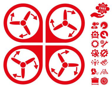 Copter Vidalar Rotasyon Vektör Simgesi Araçları Bonus ile