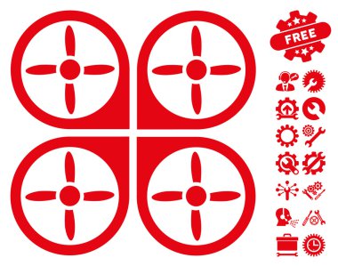 Araçlar Bonus ile Copter Vektör Simgesi