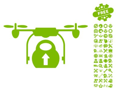 Araçlar bonus ile yük kargo drone vektör simgesi