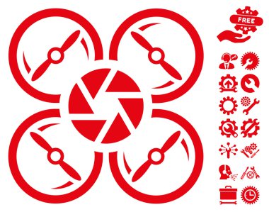 Araçlar bonus ile Shutter Drone Vektör Simgesi