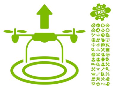 Araçlar Bonusu ile Drone Vektör Simgesini Başlat