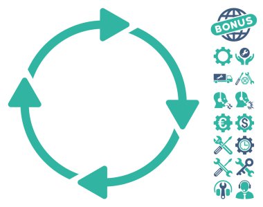 Araçlar bonusu ile Döndürme Vektör Simgesi