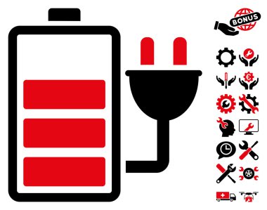 Araçlar Bonusu ile Pil Vektör Simgesini Şarj Edin