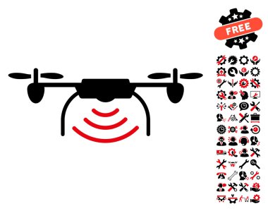 Radyo Verici Airdrone Vektör Simgesi Araçları Bonus ile
