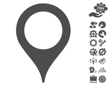 Araçlar Bonus ile Harita İşaretçisi Vektör Simgesi