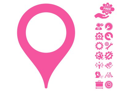 Araçlar Bonus ile Harita İşaretçisi Vektör Simgesi